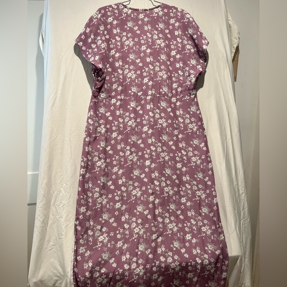 Reistor Bemberg Cupro Floral Prairie Maxi Dress Tie Waist Lined Large - Picture 7 of 9